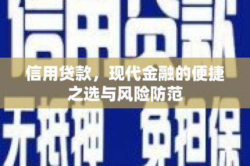 清丰信用贷款，现代金融的便捷之选与风险防范