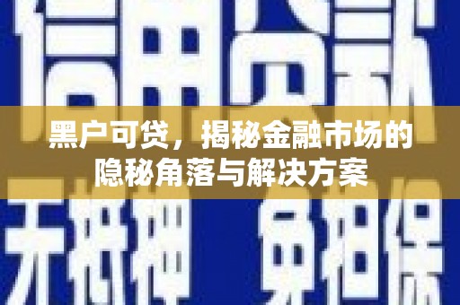 清丰黑户可贷，揭秘金融市场的隐秘角落与解决方案