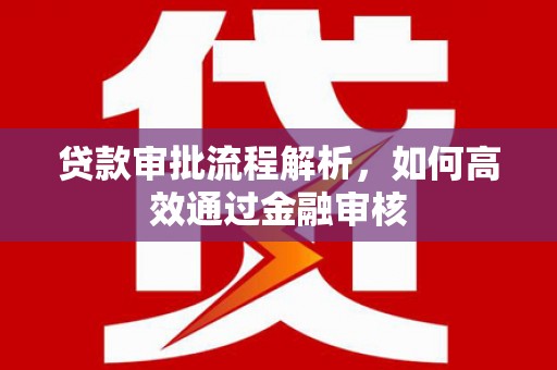 清丰贷款审批流程解析，如何高效通过金融审核