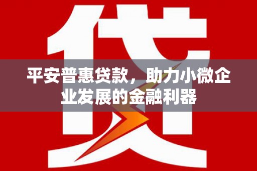 清丰平安普惠贷款，助力小微企业发展的金融利器