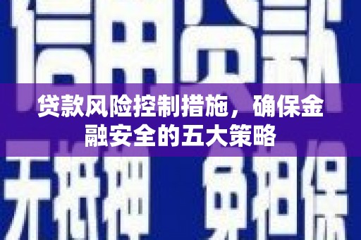 清丰贷款风险控制措施，确保金融安全的五大策略