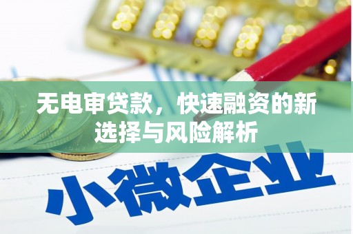 清丰无电审贷款，快速融资的新选择与风险解析